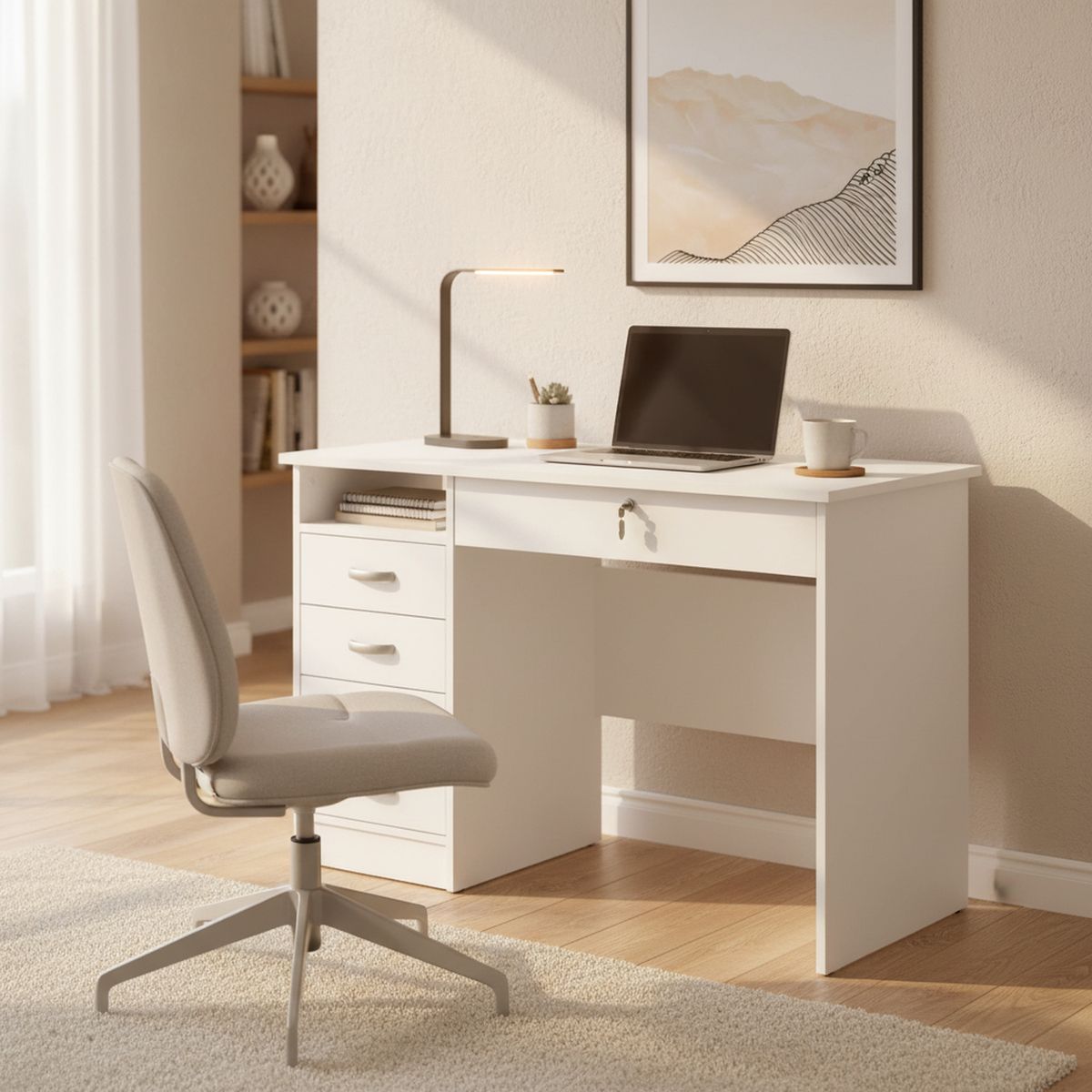 TVILUM - Escritorio con Estante Function Plus