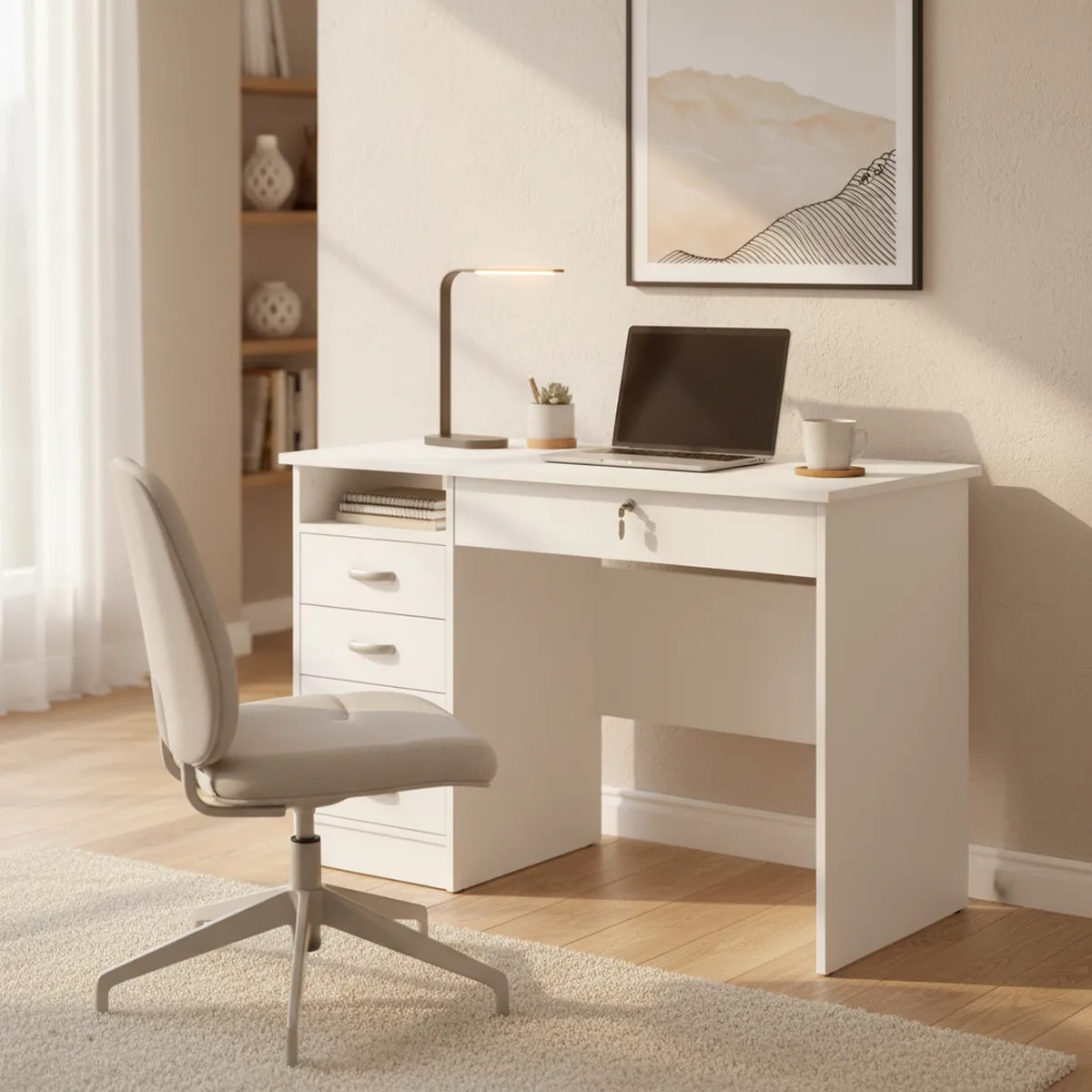 TVILUM - Escritorio con Estante Function Plus