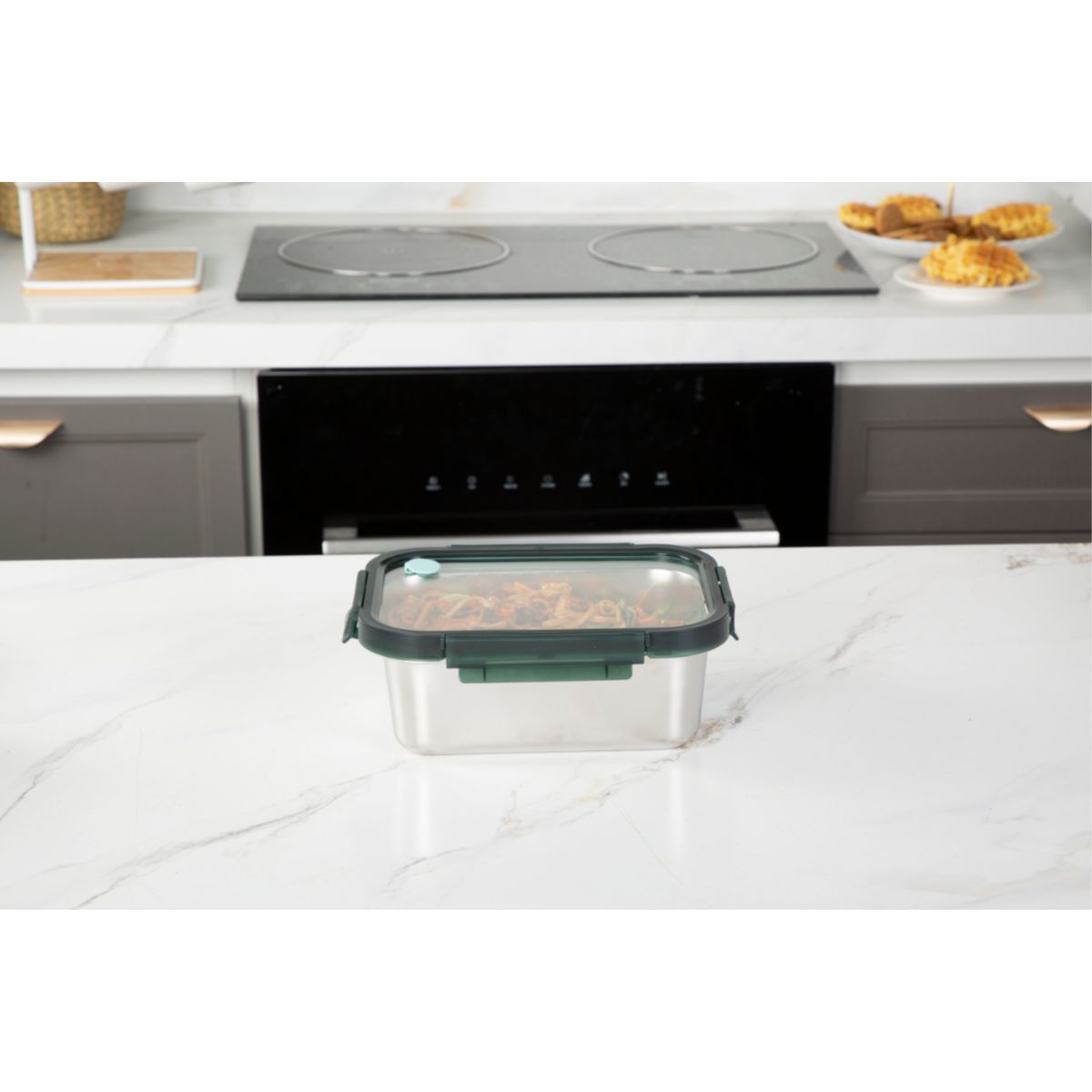 JUST HOME COLLECTION - Táper Rectangular Inoxidable 1780Ml