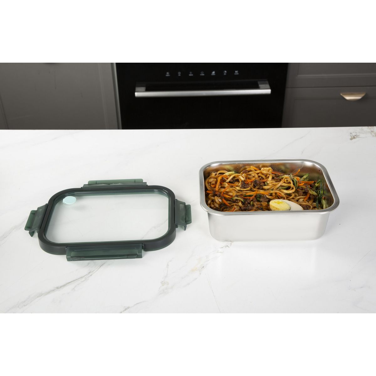 JUST HOME COLLECTION - Táper Rectangular Inoxidable 1780Ml