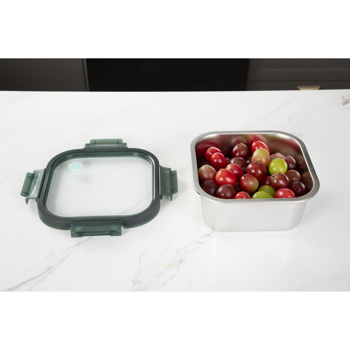 JUST HOME COLLECTION - Táper Cuadrado Inoxidable 1450Ml