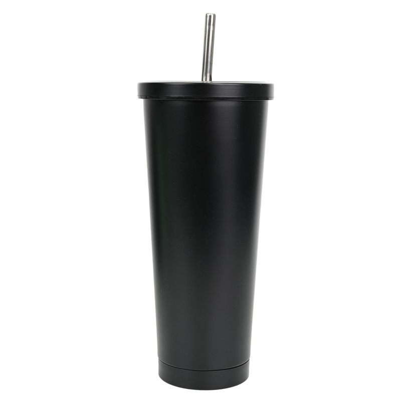 JUST HOME COLLECTION - Tomatodo Acero Inoxidable Con Cañita Negro 750Ml