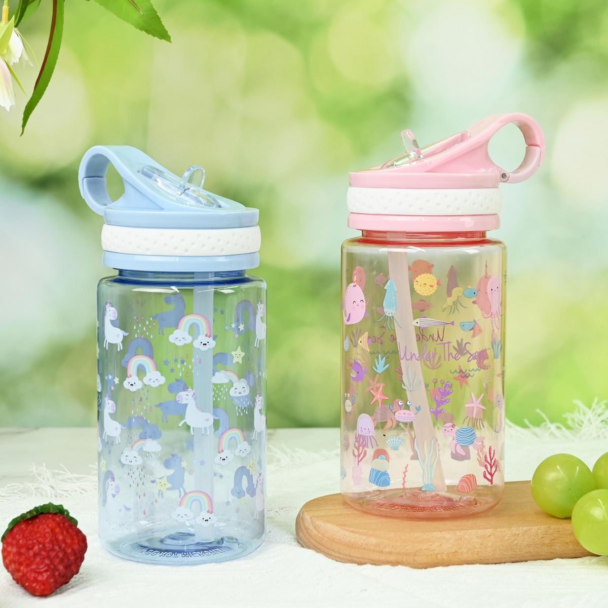 JUST HOME COLLECTION - Tomatodo Celeste Con Dibujos 460Ml