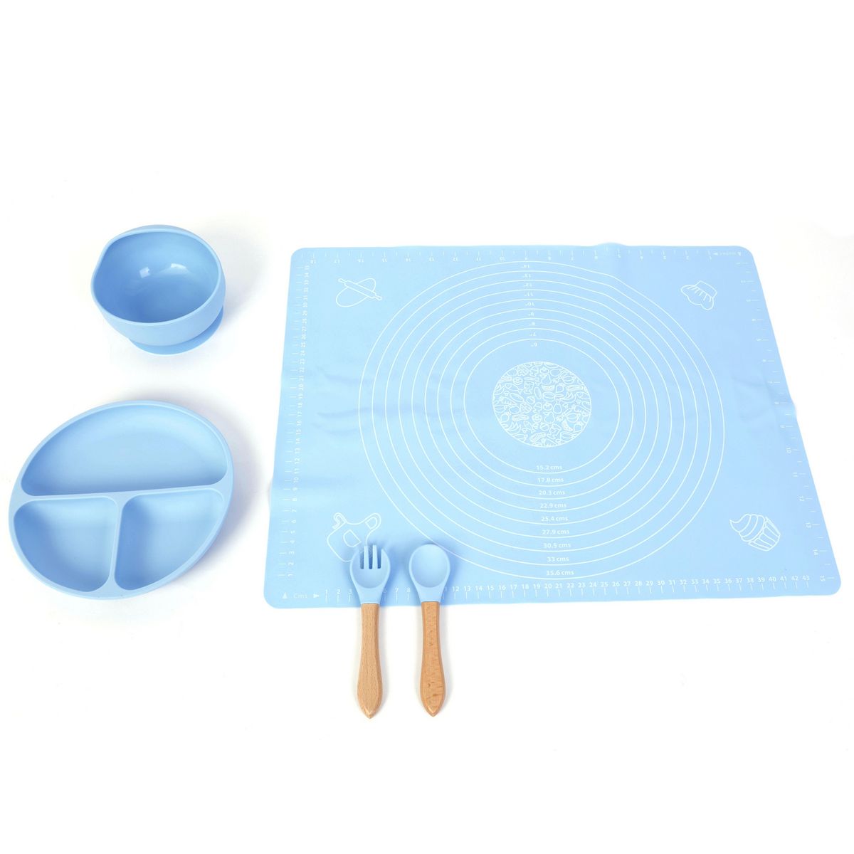 JUST HOME COLLECTION - Set de Alimentación de Silicona Celeste