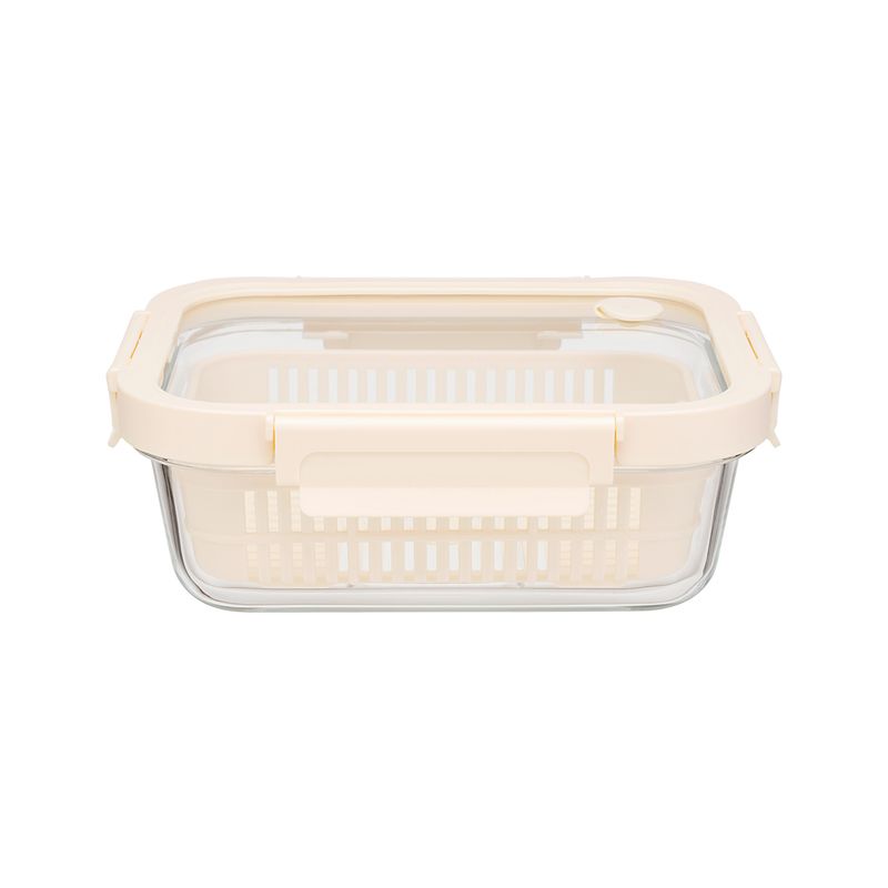 JUST HOME COLLECTION - Táper De Vidrio Blanco Con Cesta Interna 1050Ml
