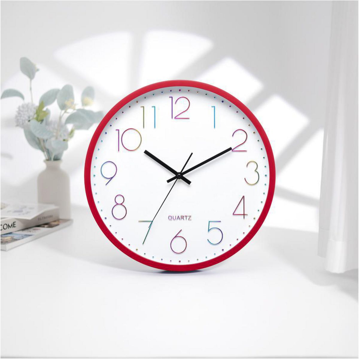 CASA BONITA - Reloj de Muro Rojo 35cm