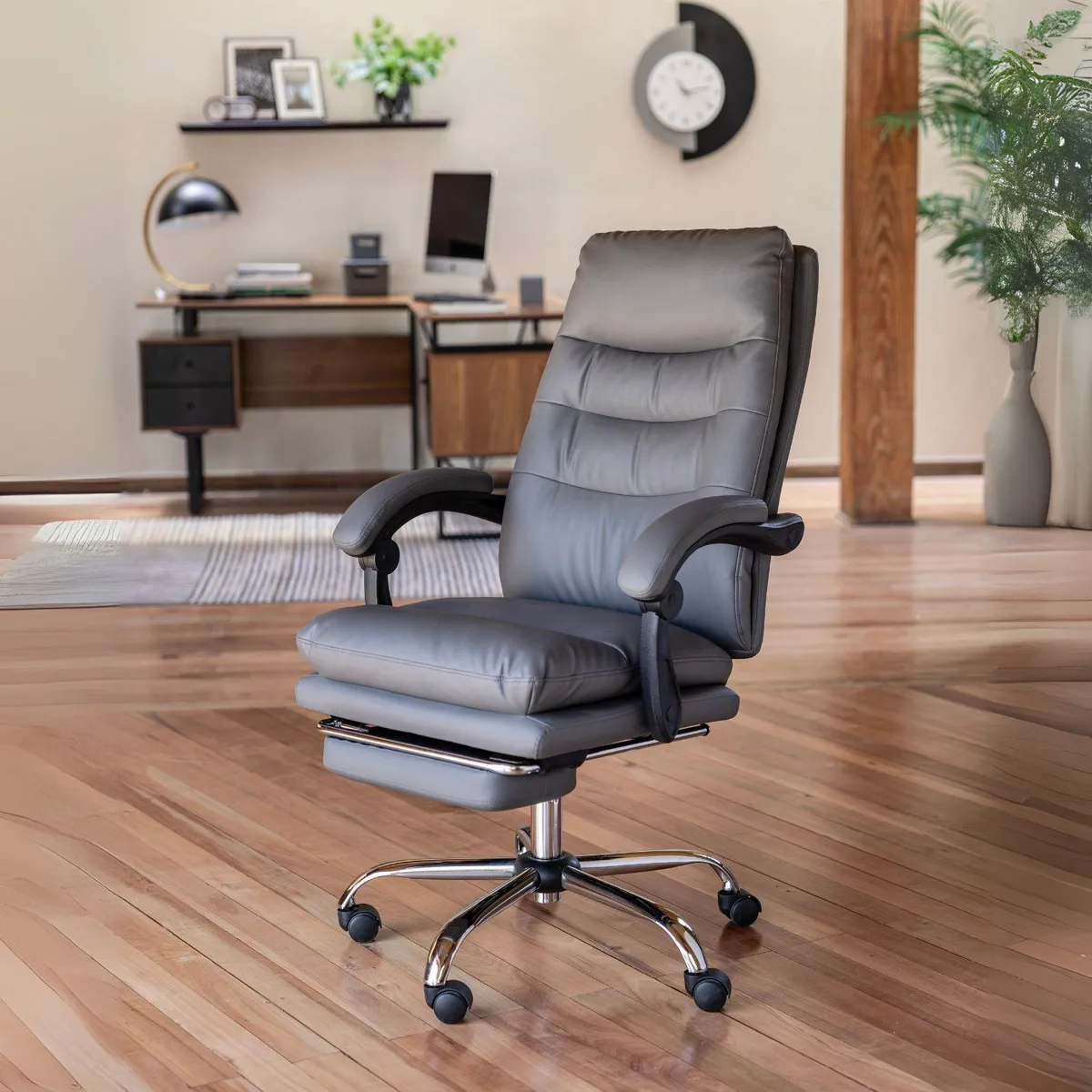 JUST HOME COLLECTION - Silla de Oficina con Reposapiés Arnold