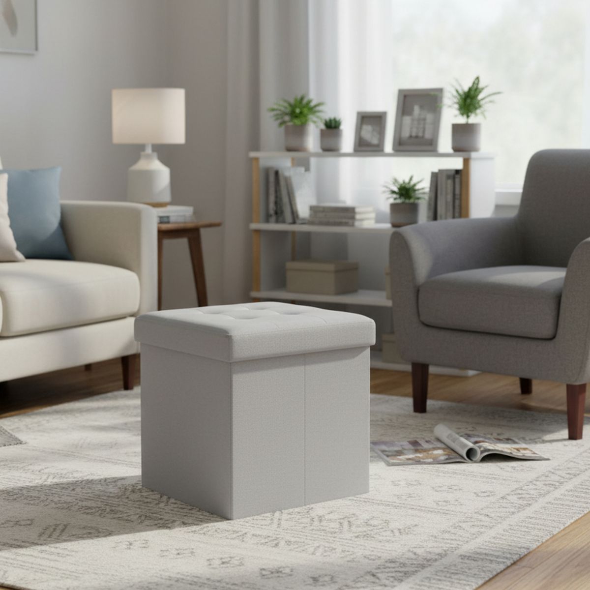 JUST HOME COLLECTION - Pouf Plegable Beige 38x38x38cm