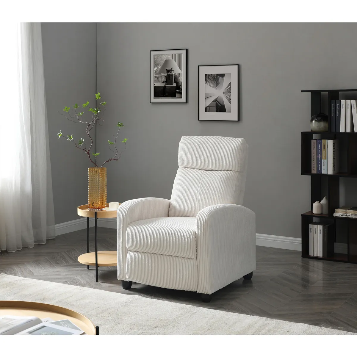 JUST HOME COLLECTION - Sillón Reclinable 1 Cuerpo Darwin 68x89x99cm Blanco