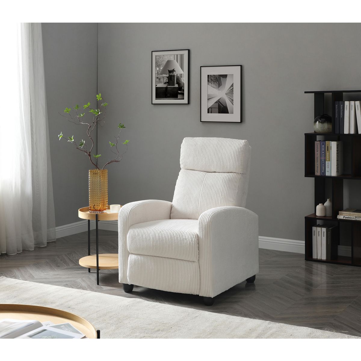 JUST HOME COLLECTION - Sillón Reclinable 1 Cuerpo Darwin 68x89x99cm Blanco