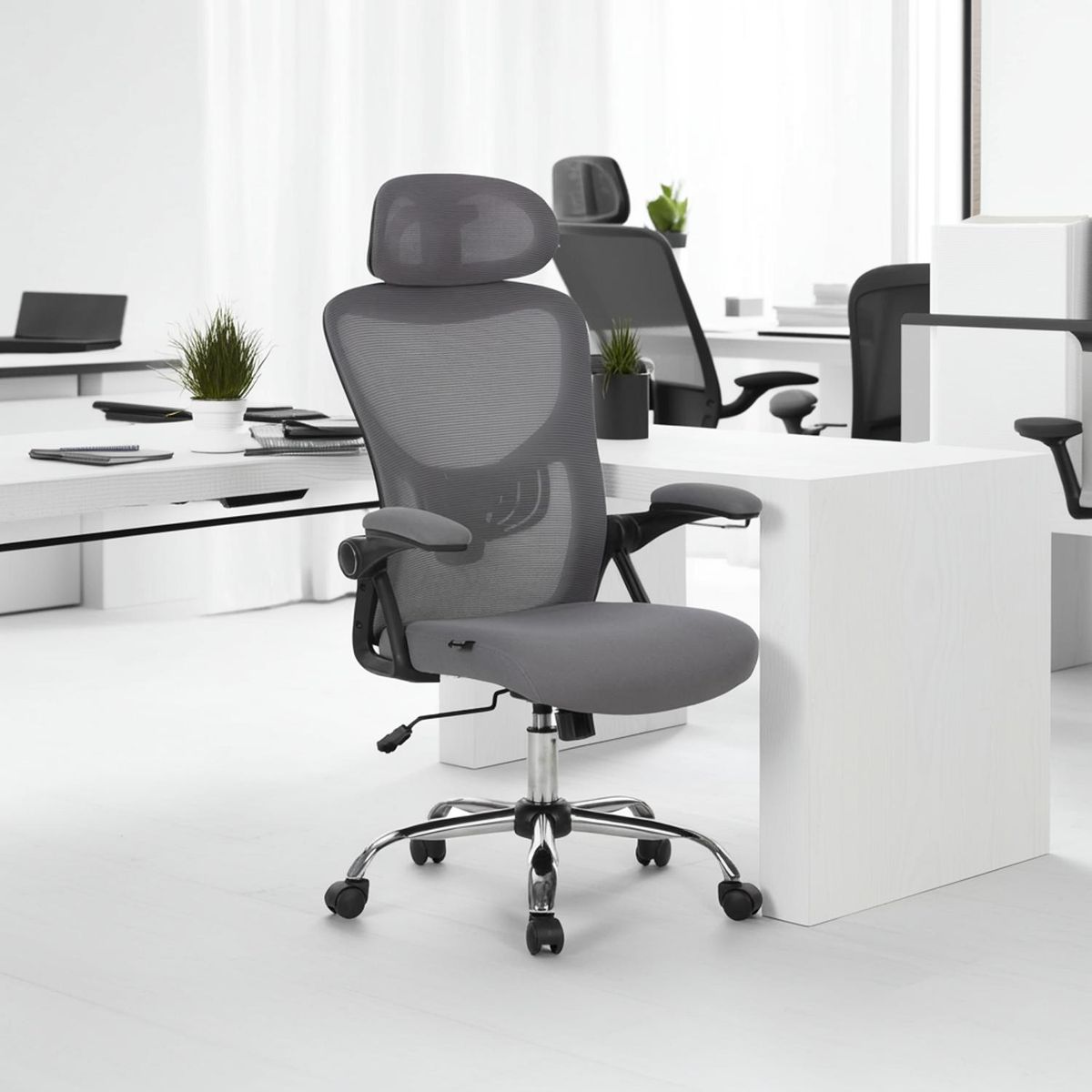 JUST HOME COLLECTION - Silla Ergonómica De Escritorio Kristen Gris