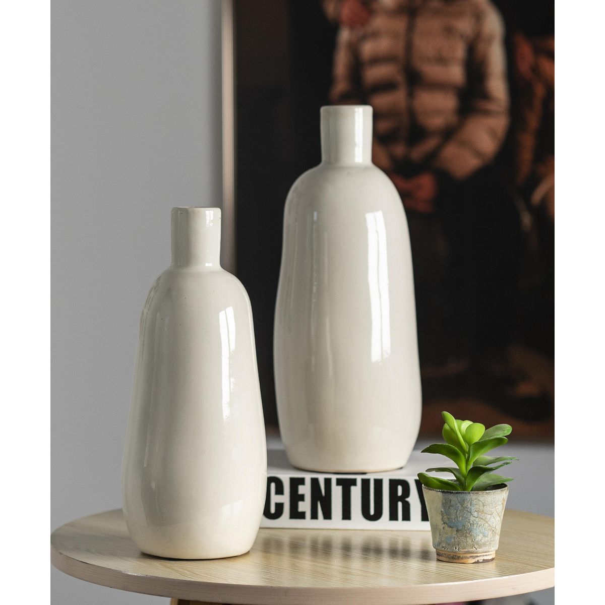 JUST HOME COLLECTION - Jarrón Terra Blanco 12x29cm