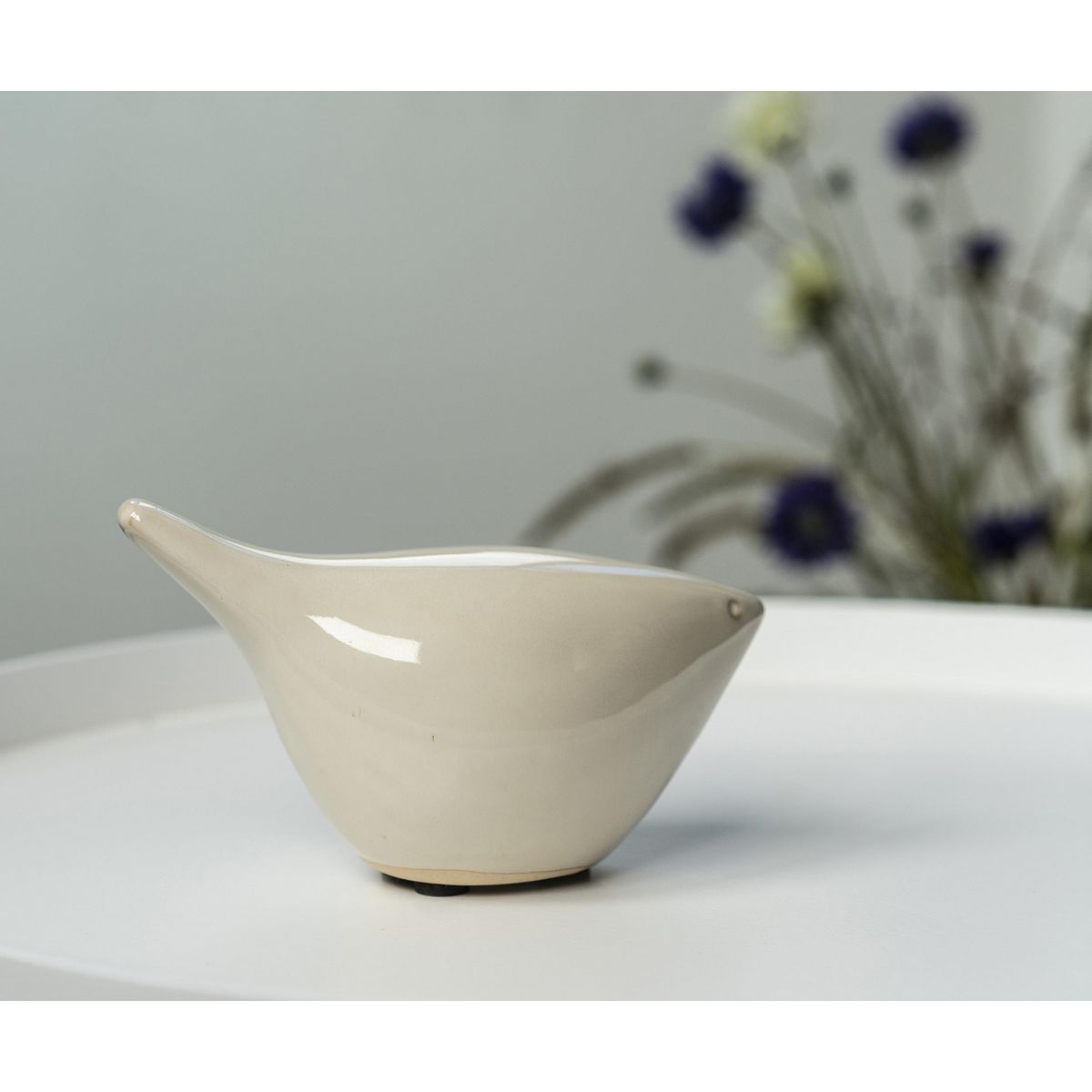 JUST HOME COLLECTION - Pájaro Decorativo Blanco 16x7.5x9cm