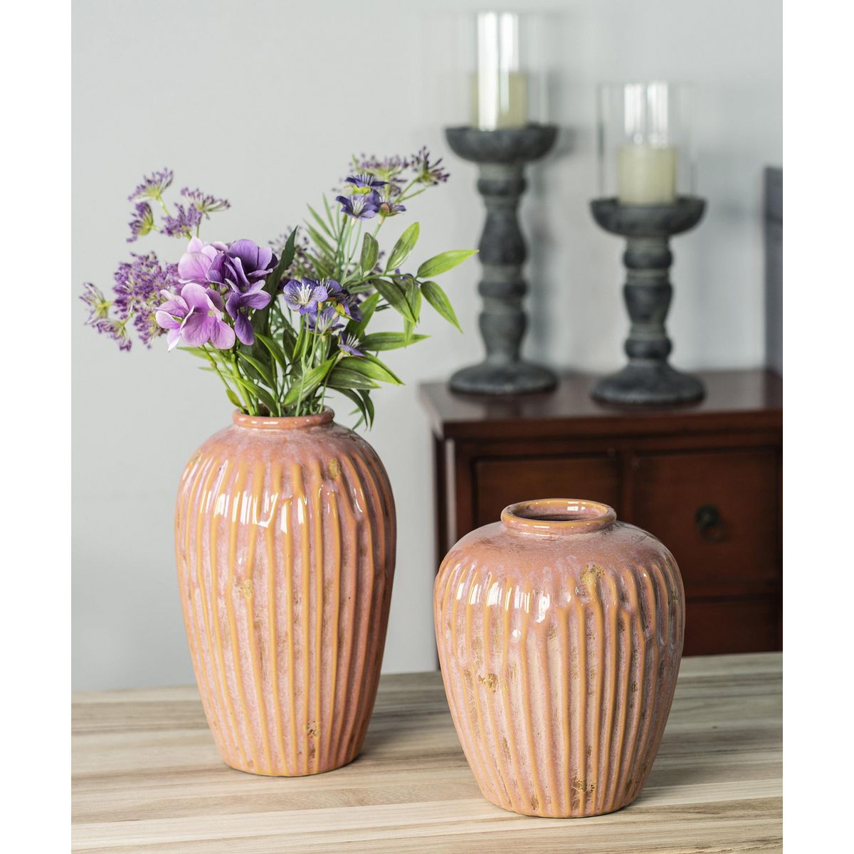 JUST HOME COLLECTION - Jarrón Terra Naranja 18.5x29.5cm