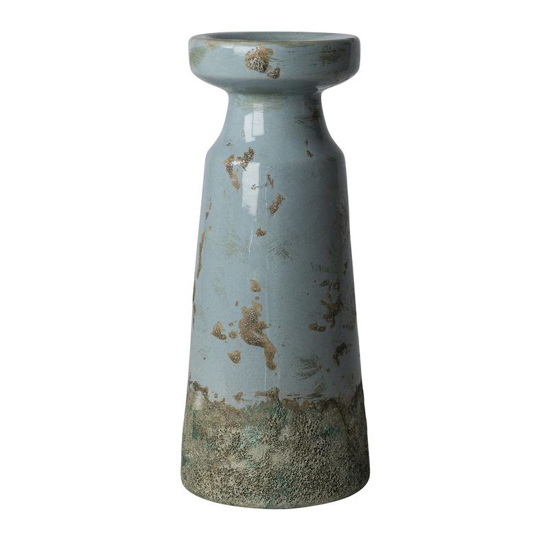 JUST HOME COLLECTION - Portavela Terracotta Azul 11.5x28cm