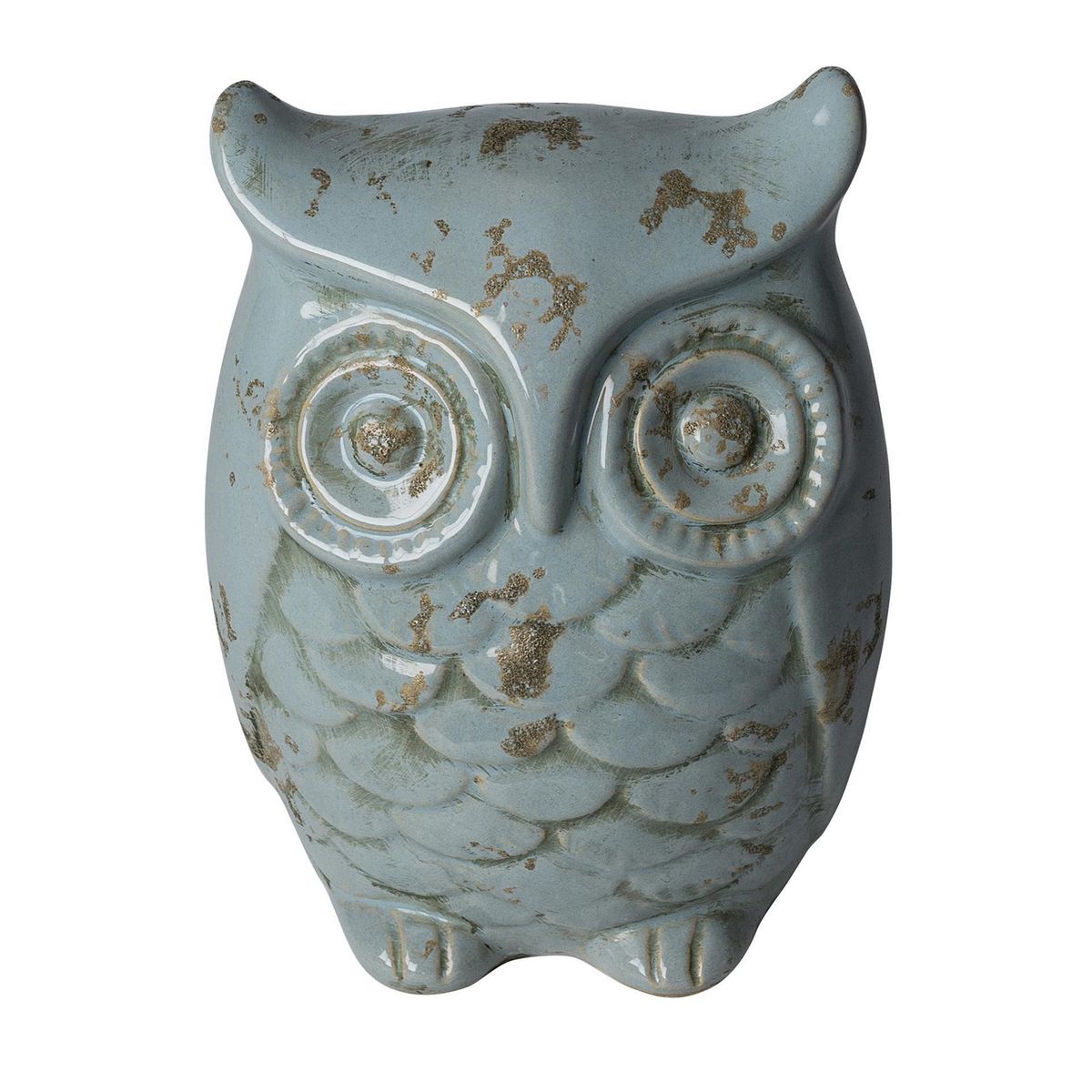 JUST HOME COLLECTION - Búho Decorativo Azul 17x13x22.5cm