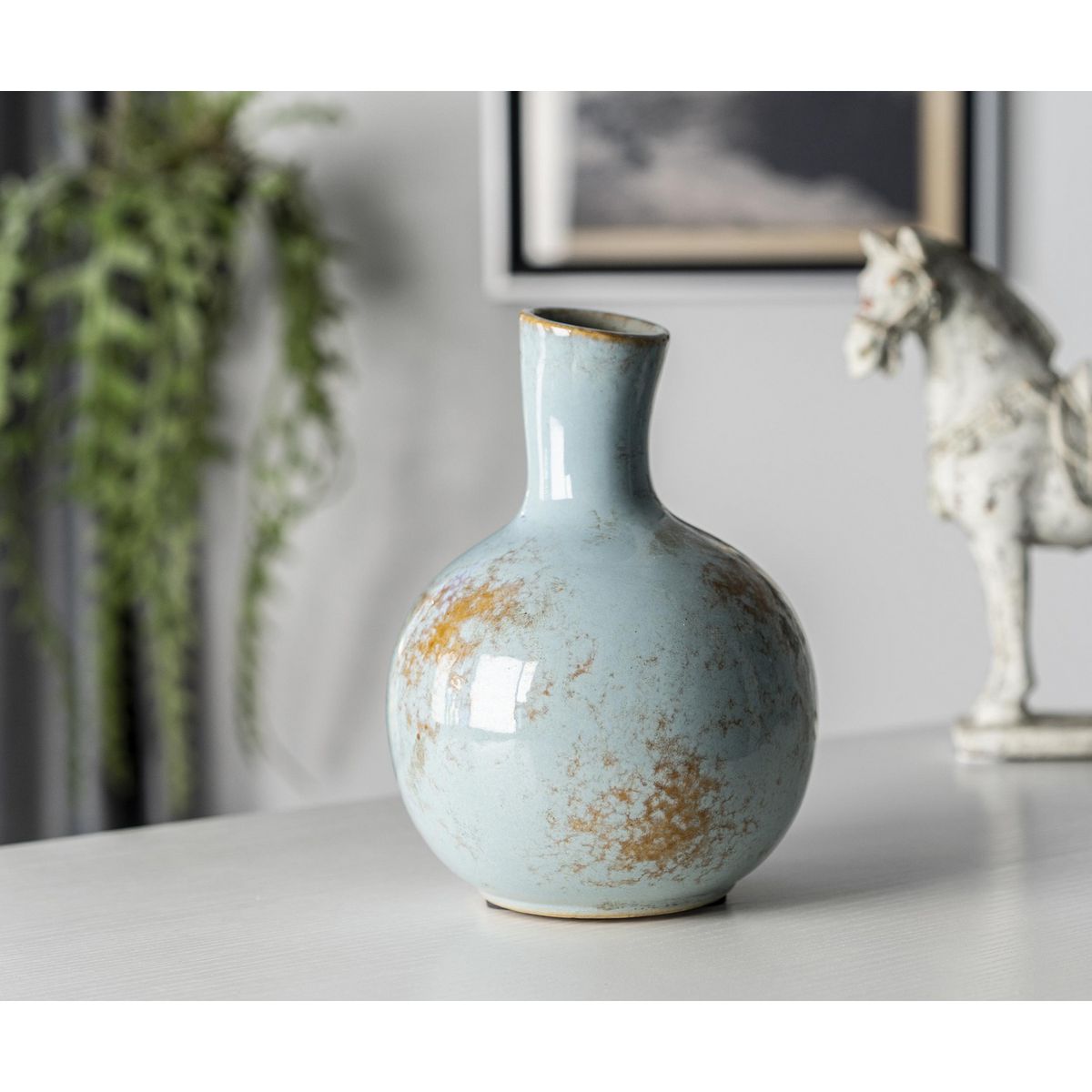 JUST HOME COLLECTION - Jarrón Terra Celeste 13.5x18cm