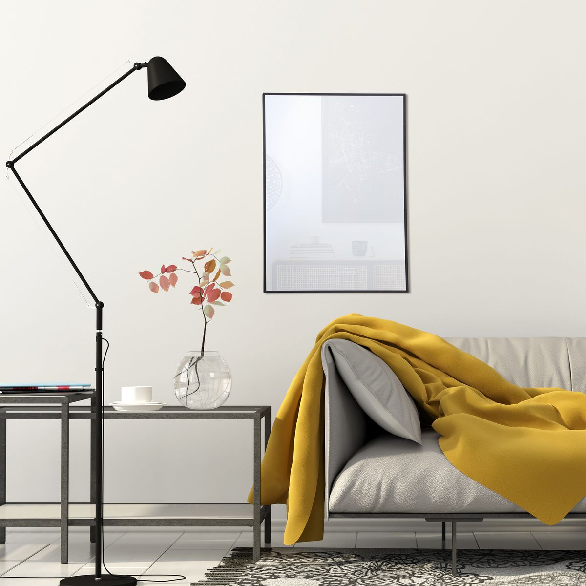 JUST HOME COLLECTION - Espejo de Metal Negro 56x78cm