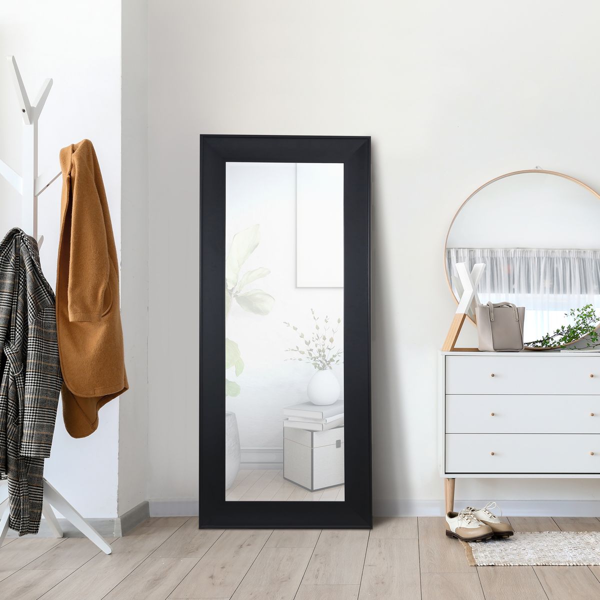 JUST HOME COLLECTION - Espejo Grande Rectangular 80x180cm Negro