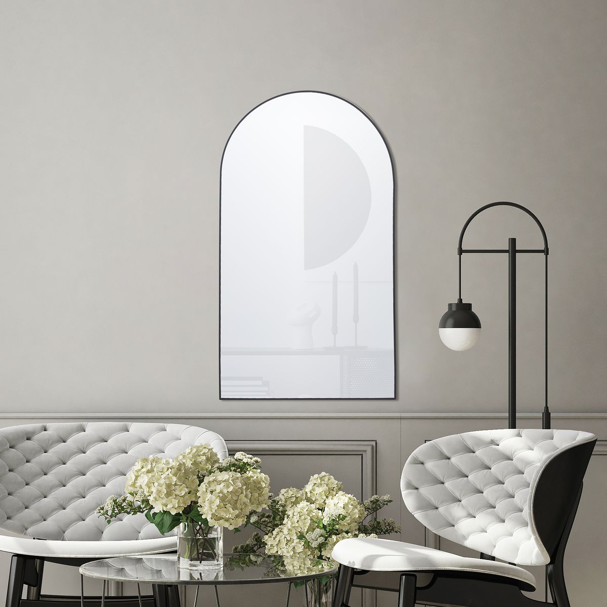 JUST HOME COLLECTION - Espejo de Aluminio Negro 55x96cm