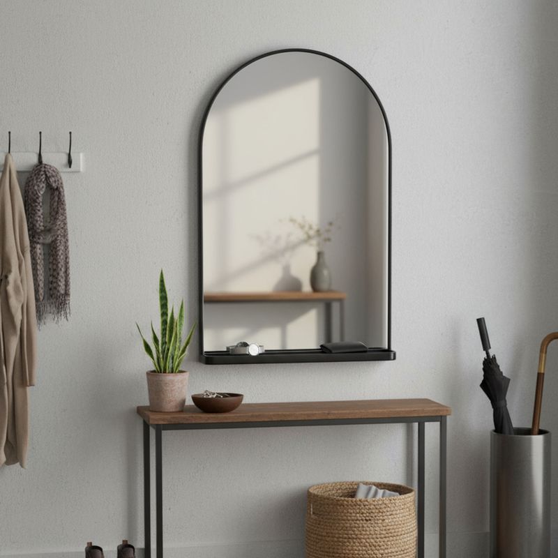 JUST HOME COLLECTION - Espejo Estante Decorativo 50x76cm Negro