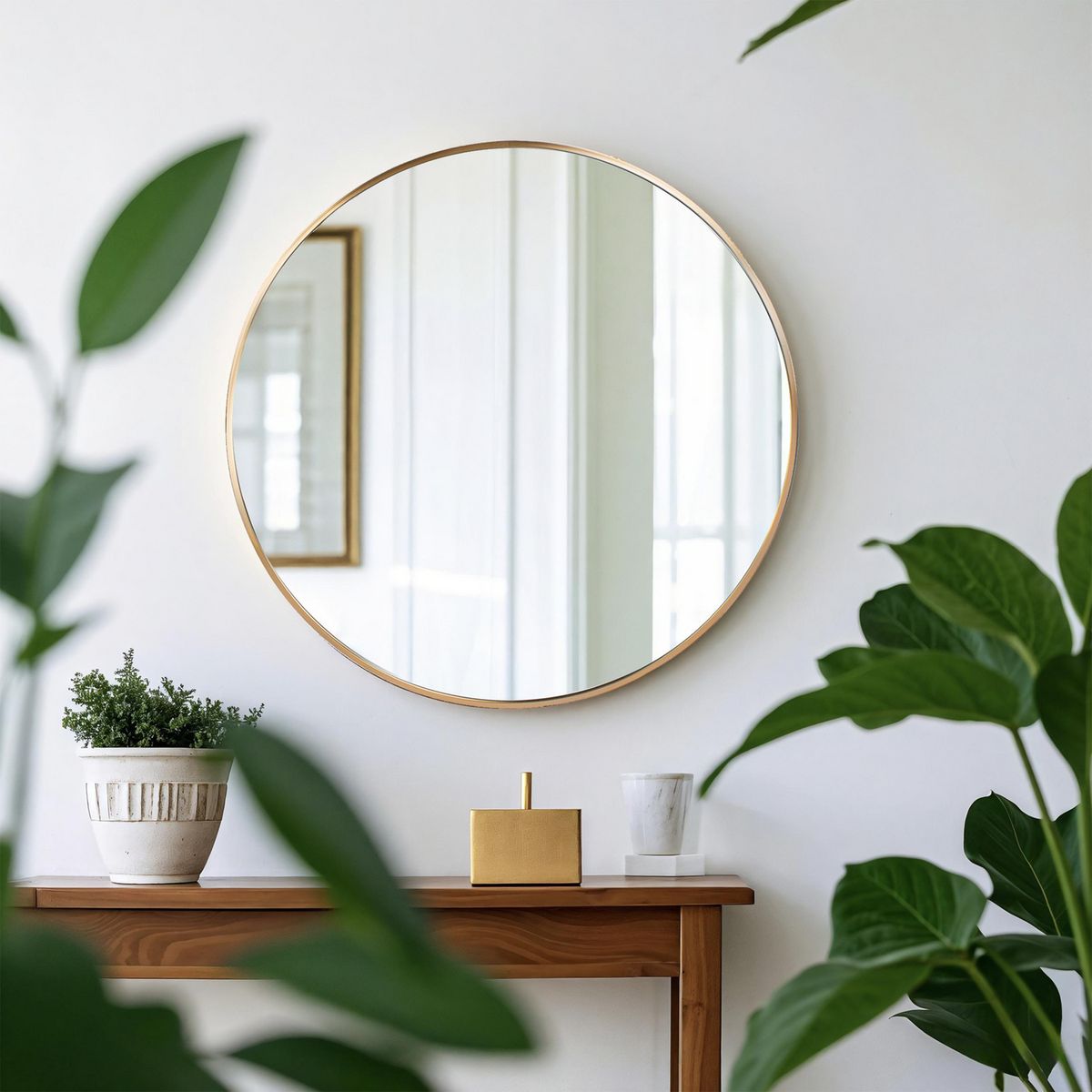 JUST HOME COLLECTION - Espejo Redondo Dorado 100cm