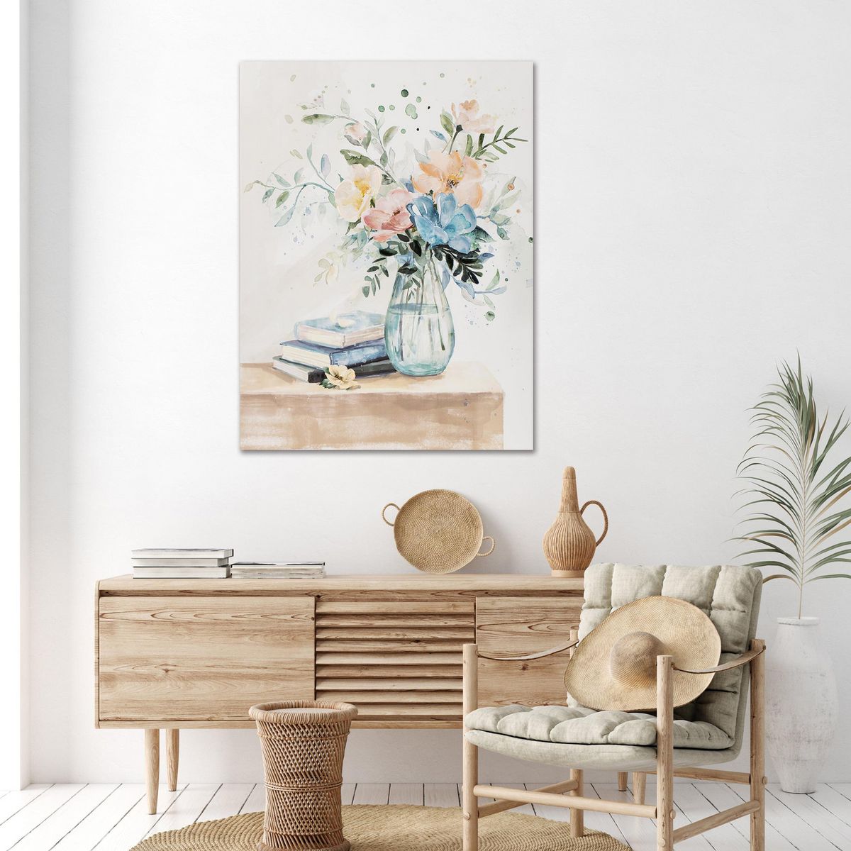 JUST HOME COLLECTION - Cuadro Canvas Florero Cielo 60x80cm