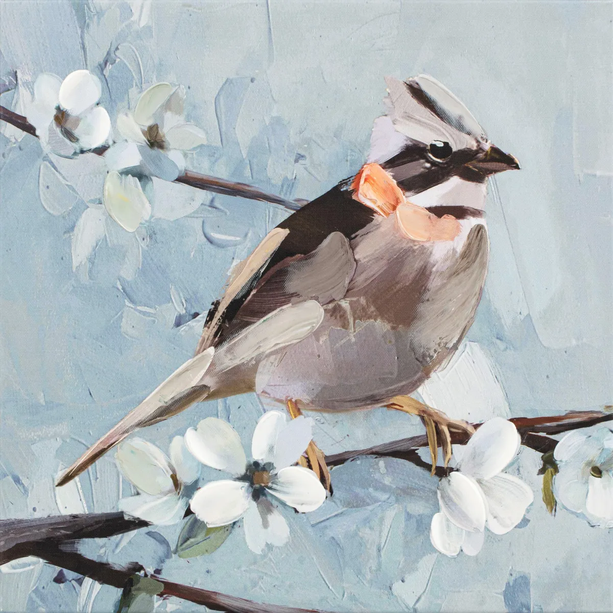 JUST HOME COLLECTION - Cuadro Canvas Pajarito Café 40x40cm