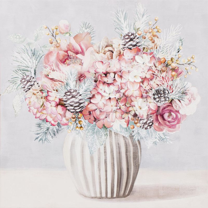 JUST HOME COLLECTION - Cuadro Canvas Florero Rosado 70x70cm