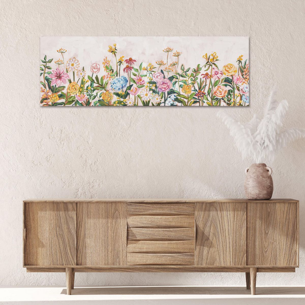 JUST HOME COLLECTION - Cuadro Canvas Flores 3 40X120 CM