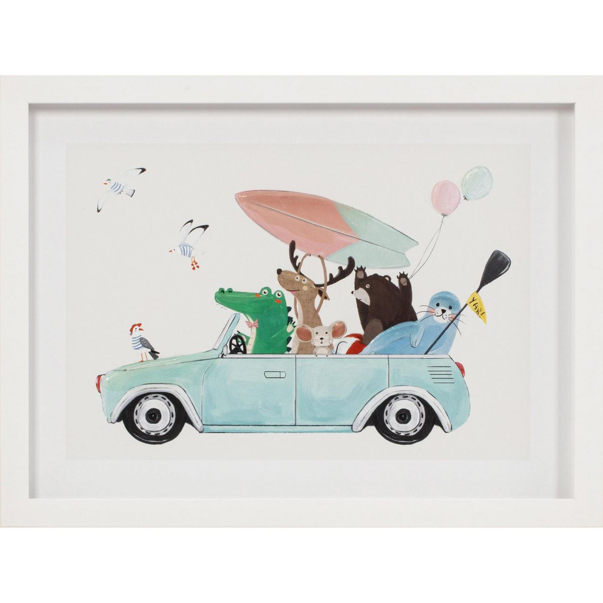 JUST HOME COLLECTION - Cuadro Decorativo Auto Animalitos 40x30cm