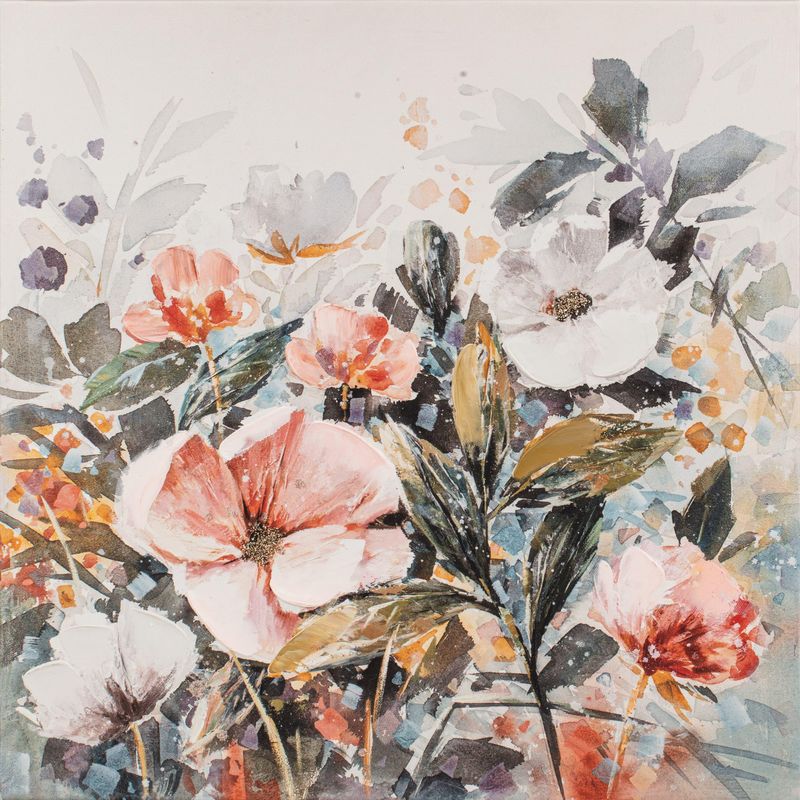 JUST HOME COLLECTION - Cuadro Canvas Flores 1 50X50 CM