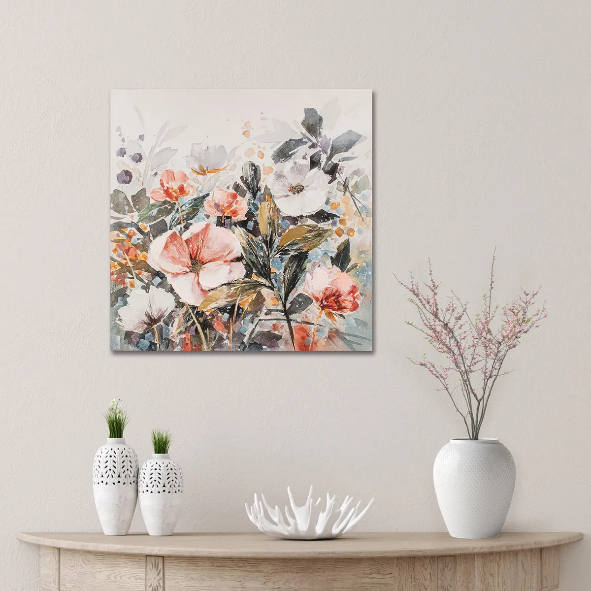 JUST HOME COLLECTION - Cuadro Canvas Flores 1 50X50 CM