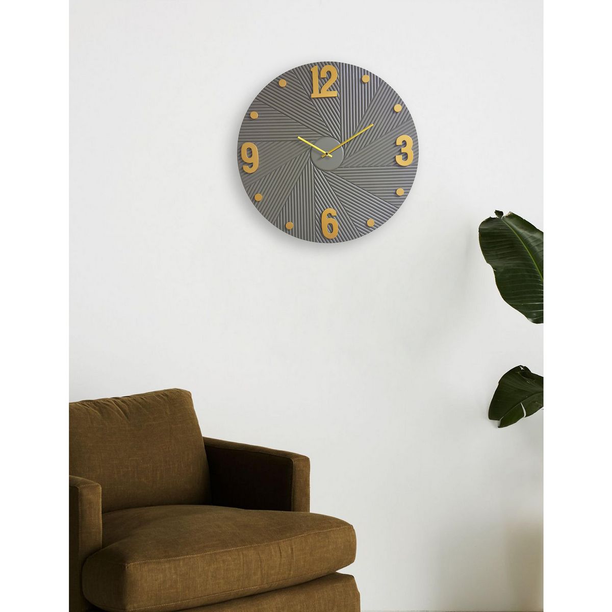 JUST HOME COLLECTION - Reloj de Muro Tapel 60cm Negro/Dorado