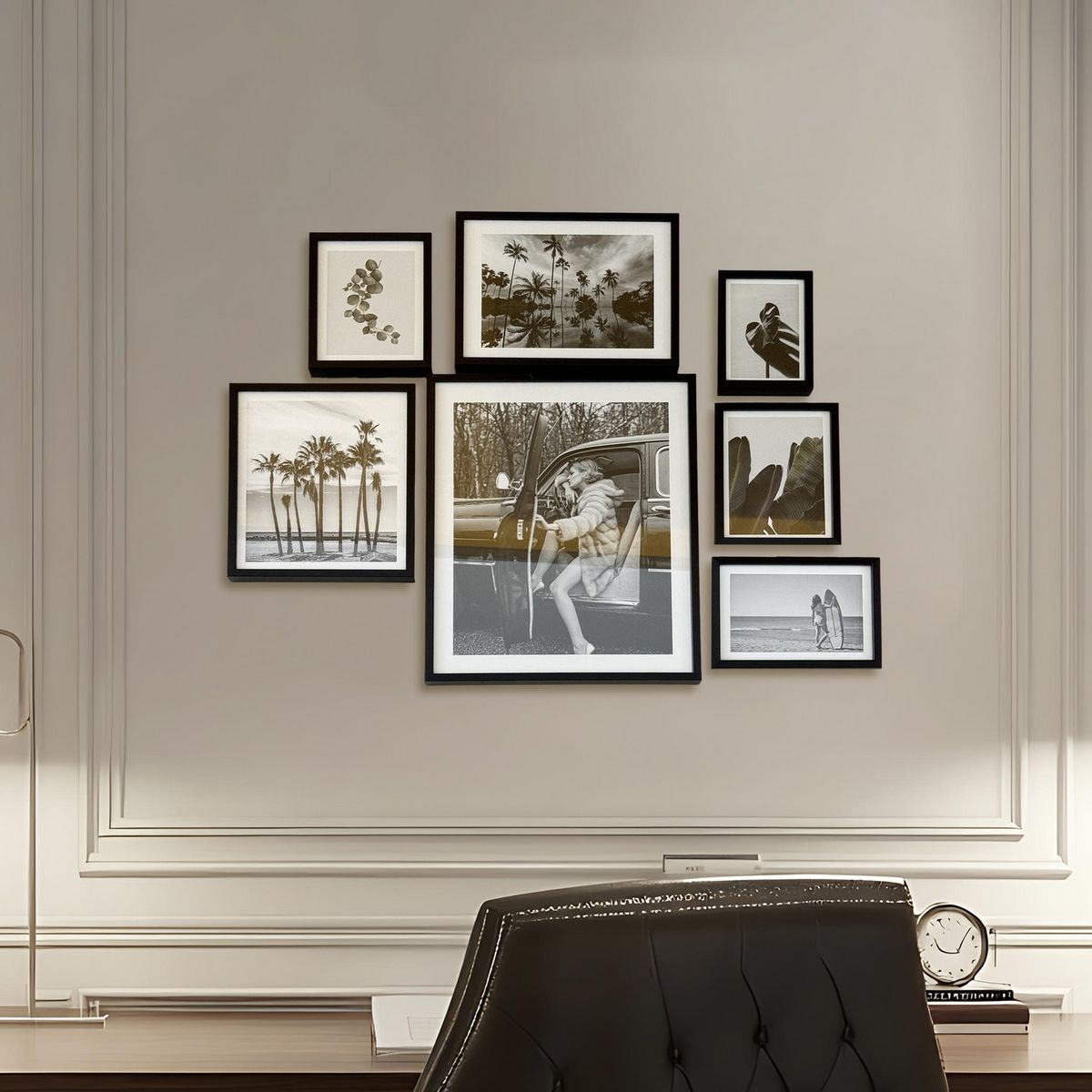 JUST HOME COLLECTION - Set Marco de Foto Negro 7 Piezas