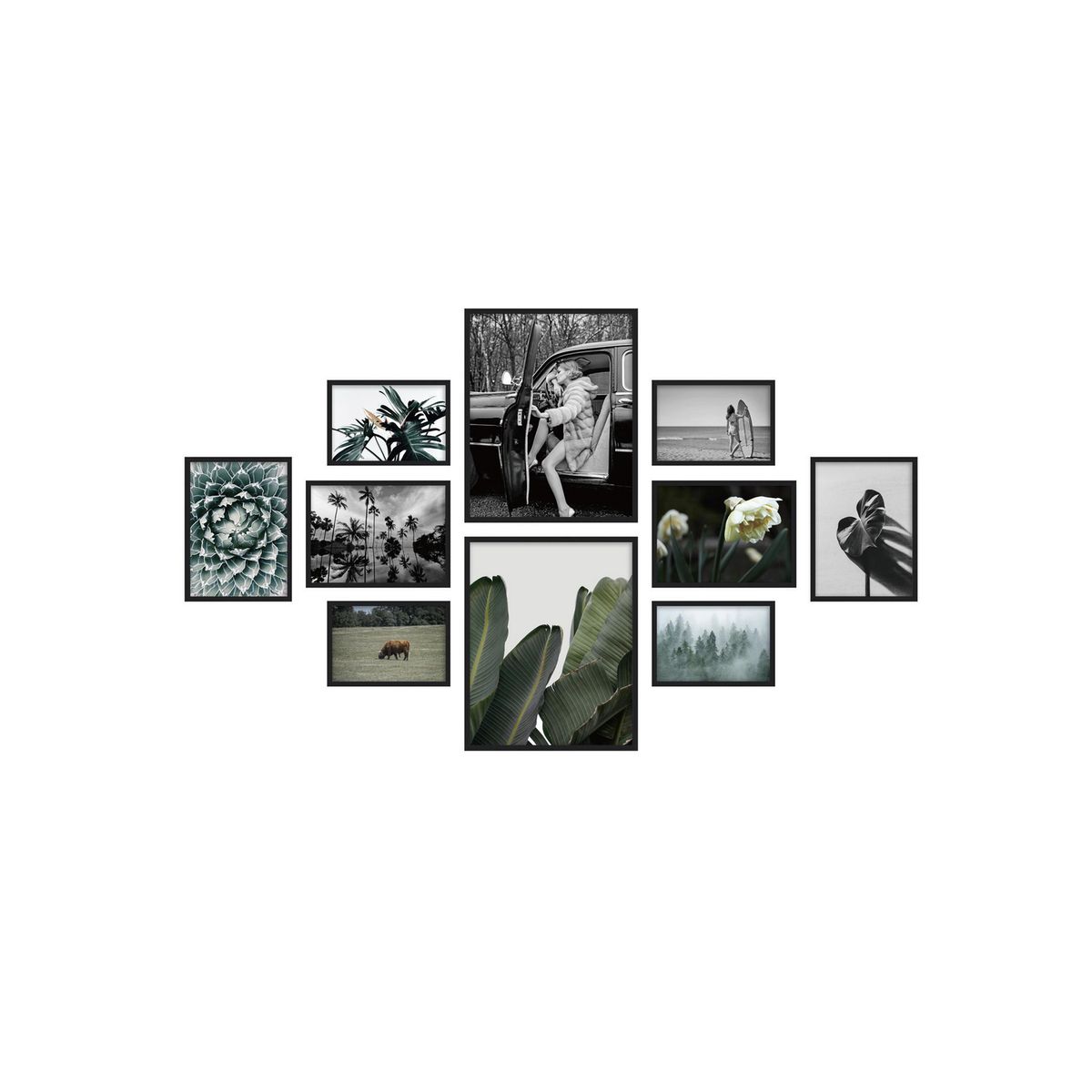 JUST HOME COLLECTION - Set Marco de Fotos Negro 10und