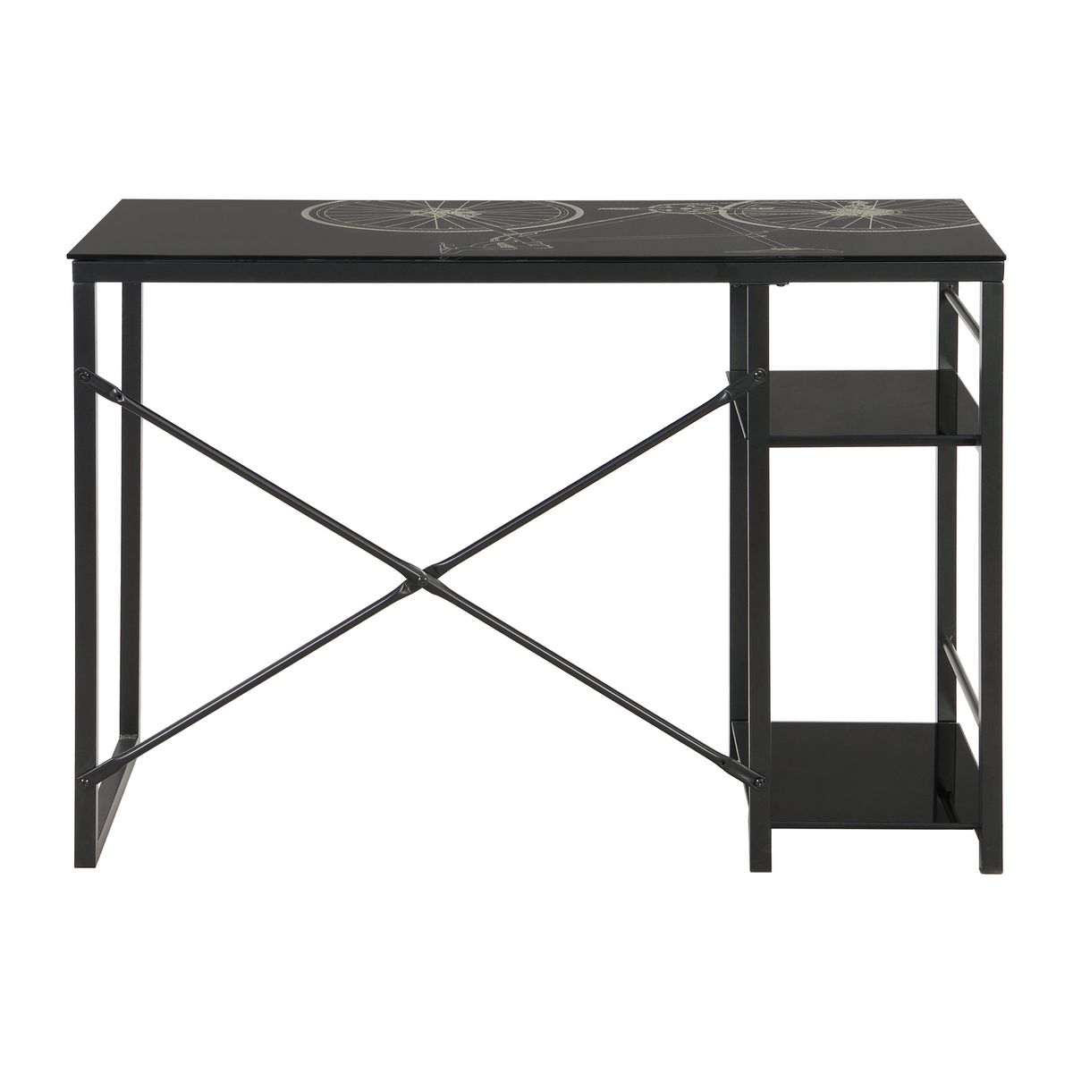 JUST HOME COLLECTION - Escritorio de Vidrio Negro 50x76x50cm