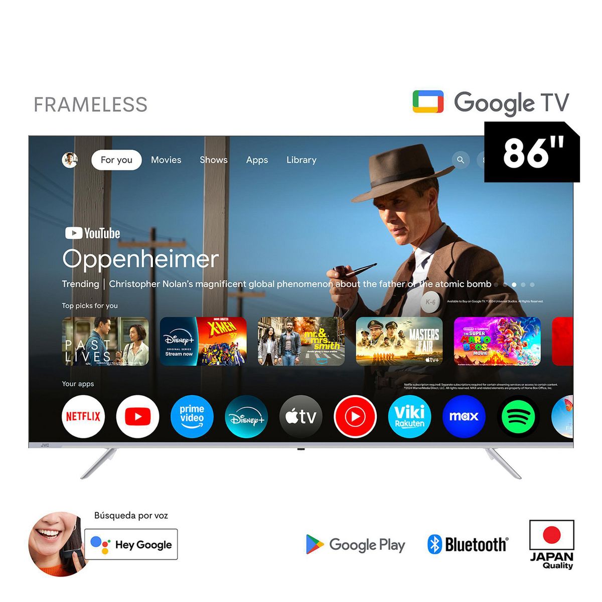 JVC - Televisor Smart TV JVC 86" Ultra HD 4K LT-86KB548