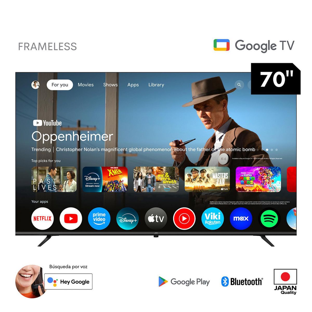 JVC - Televisor Smart TV JVC 70" Ultra HD 4K LT-70KB548