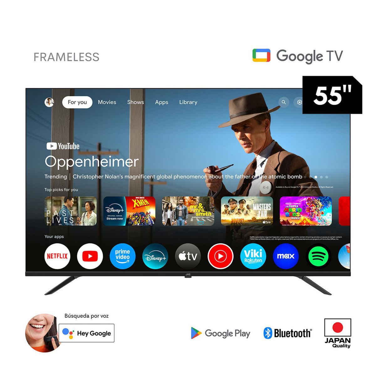 JVC - Televisor Smart TV JVC 55" Ultra HD 4K LT-55KB548