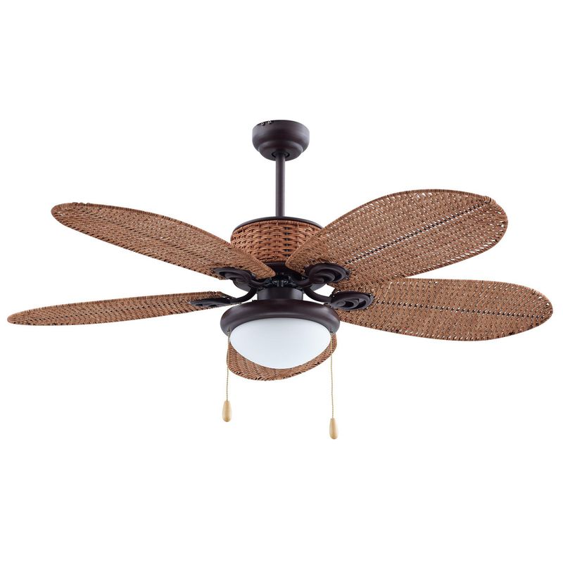 JUST HOME COLLECTION - Ventilador de Techo con Luz Ratán