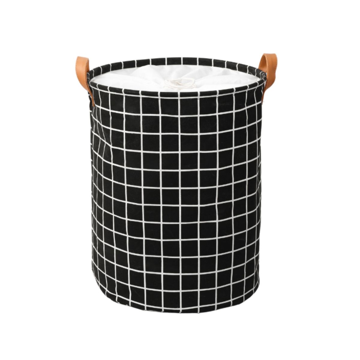 JUST HOME COLLECTION - Cesto para Ropa Checker Negro