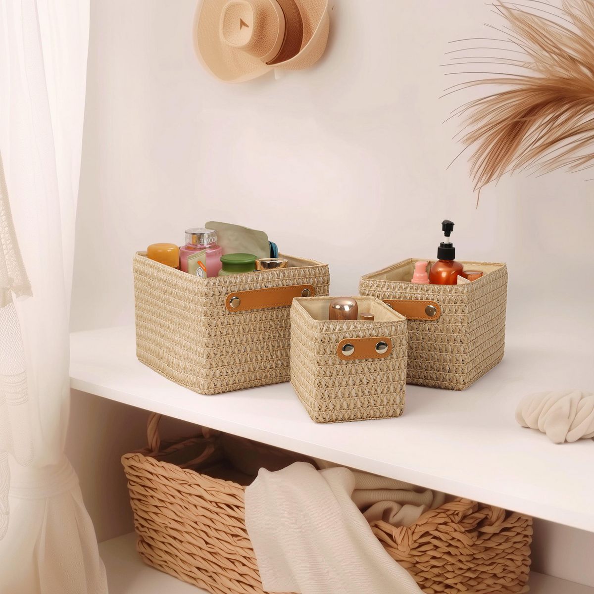 JUST HOME COLLECTION - Set 3 Canasto Tejido Beige