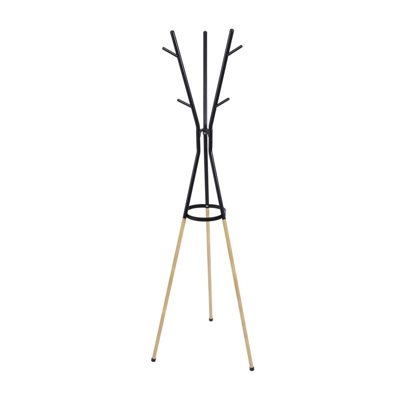 JUST HOME COLLECTION - Perchero de Piso Negro/Madera