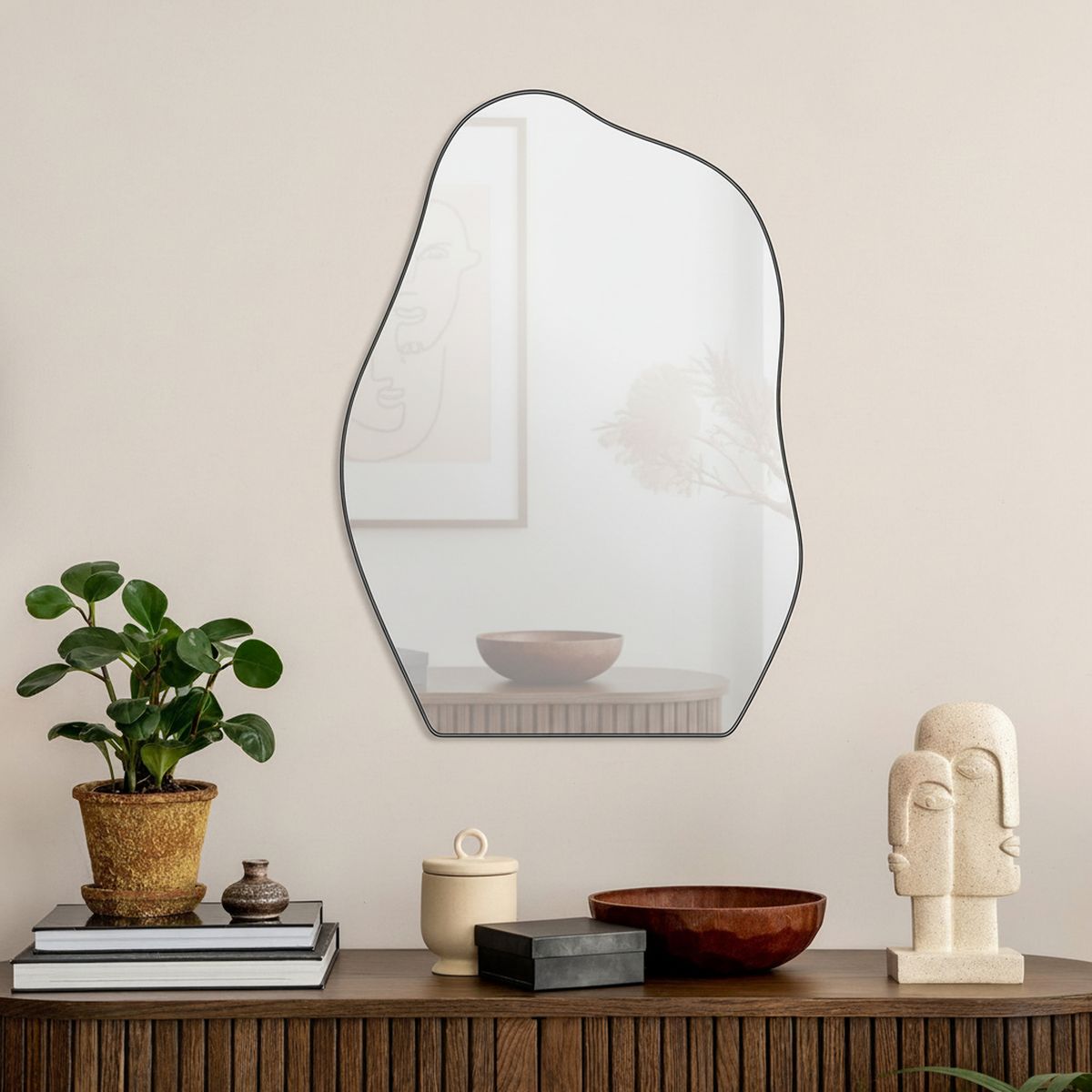 JUST HOME COLLECTION - Espejo Decorativo Shape2 50x70cm Plateado