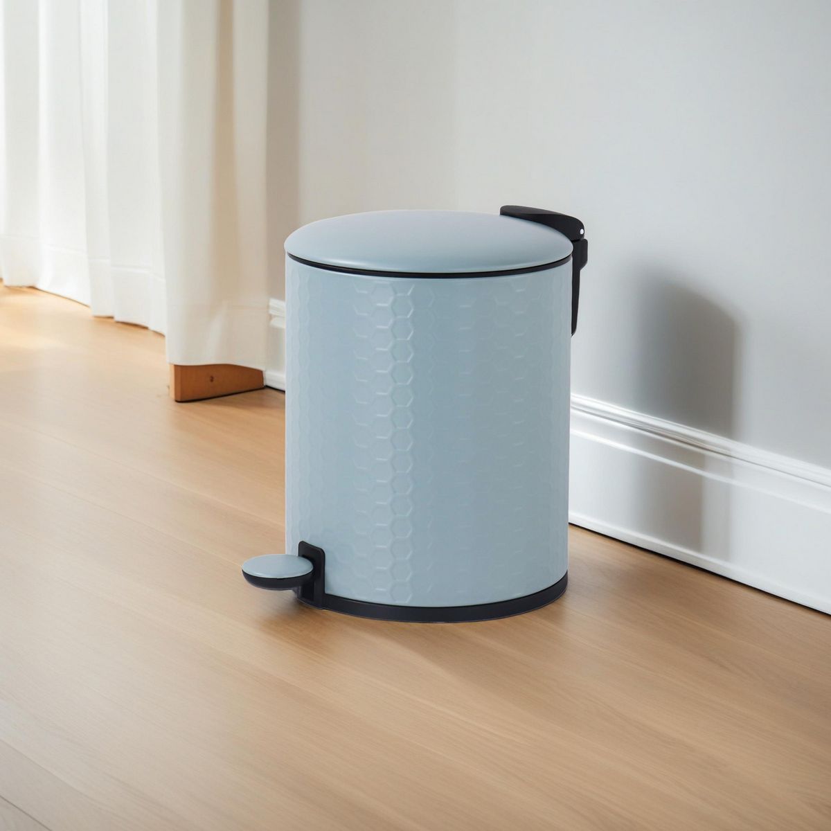 JUST HOME COLLECTION - Papelera de Metal Azul 5L