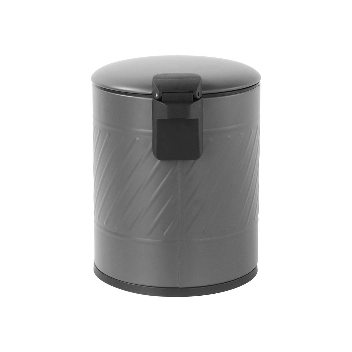 JUST HOME COLLECTION - Papelera de Metal Gris Oscuro 5L