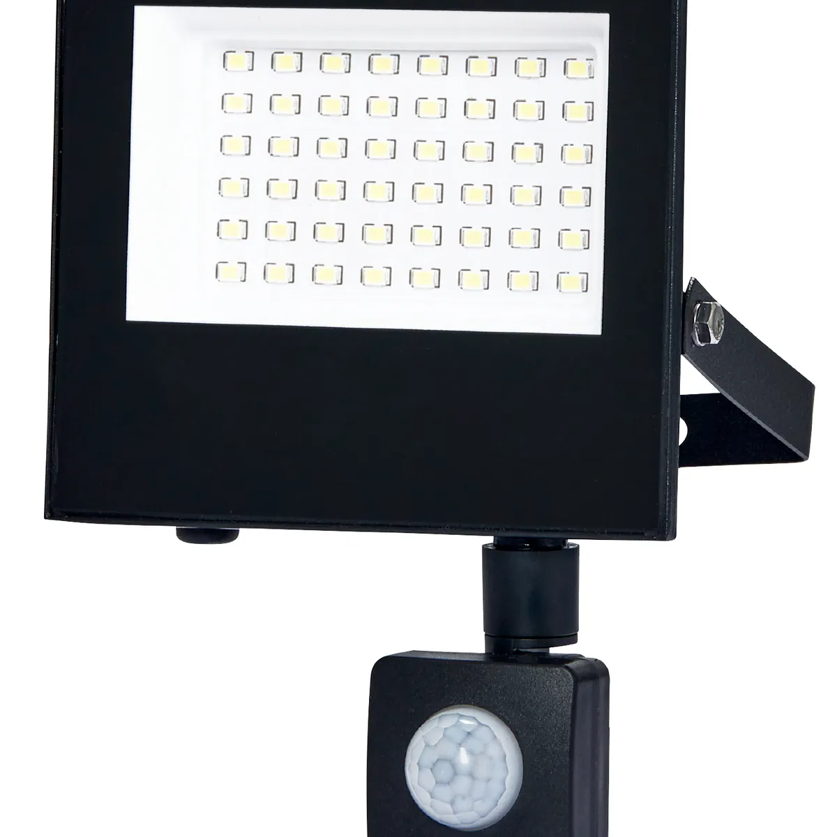 HALUX - Reflector LED 30 W Negro con Sensor IP65 3000 lm Luz Fría
