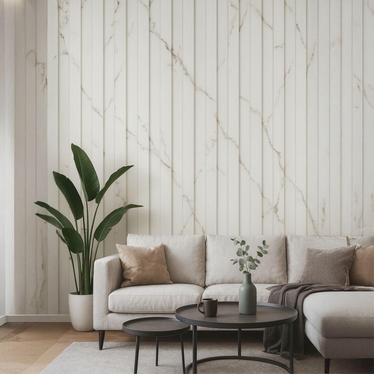 HOLZTEK - Wall Panel WPC Mármol Blanco 240x16.8cm 0.39m2 - Venta por Unidad