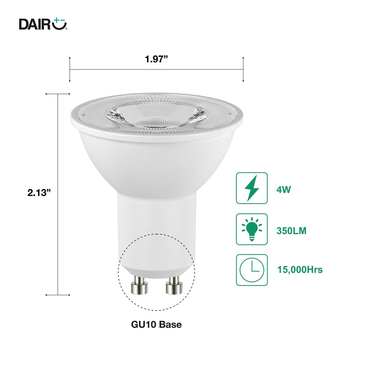 DAIRU - LED GU10 3 Tonos 4W 350lm Luz Fría